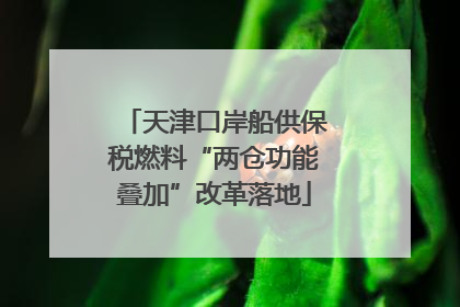 天津口岸船供保税燃料“两仓功能叠加”改革落地